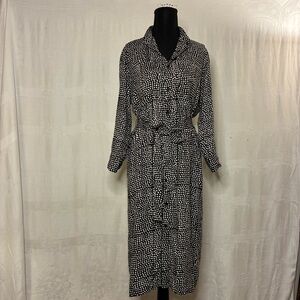 Emerson Fry XS Painterly Dot Long-sleeve Shirt Dress w/optional Belt